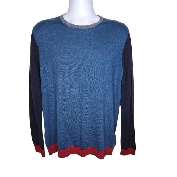 Ted Baker Long Sleeve Wool Sweater Mens Size 5 XL Blue - Picture 1 of 6
